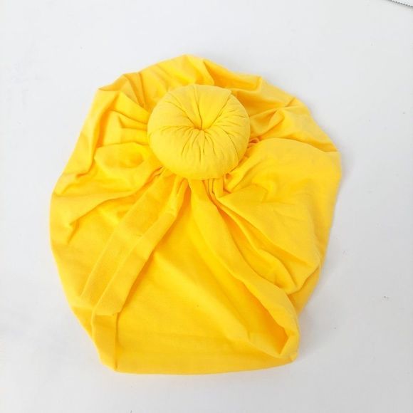 Adorable Brand New Turban Wrap Hat for Baby Bright Yellow Soft Stretchy - Picture 1 of 4